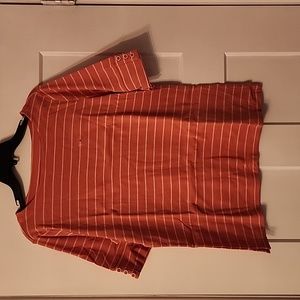 NWT. Christopher & Banks. Pink striped short sleeve Top. XL